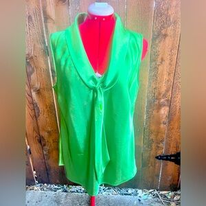 Cato Woman green satin sleeveless blouse top size 14 16w